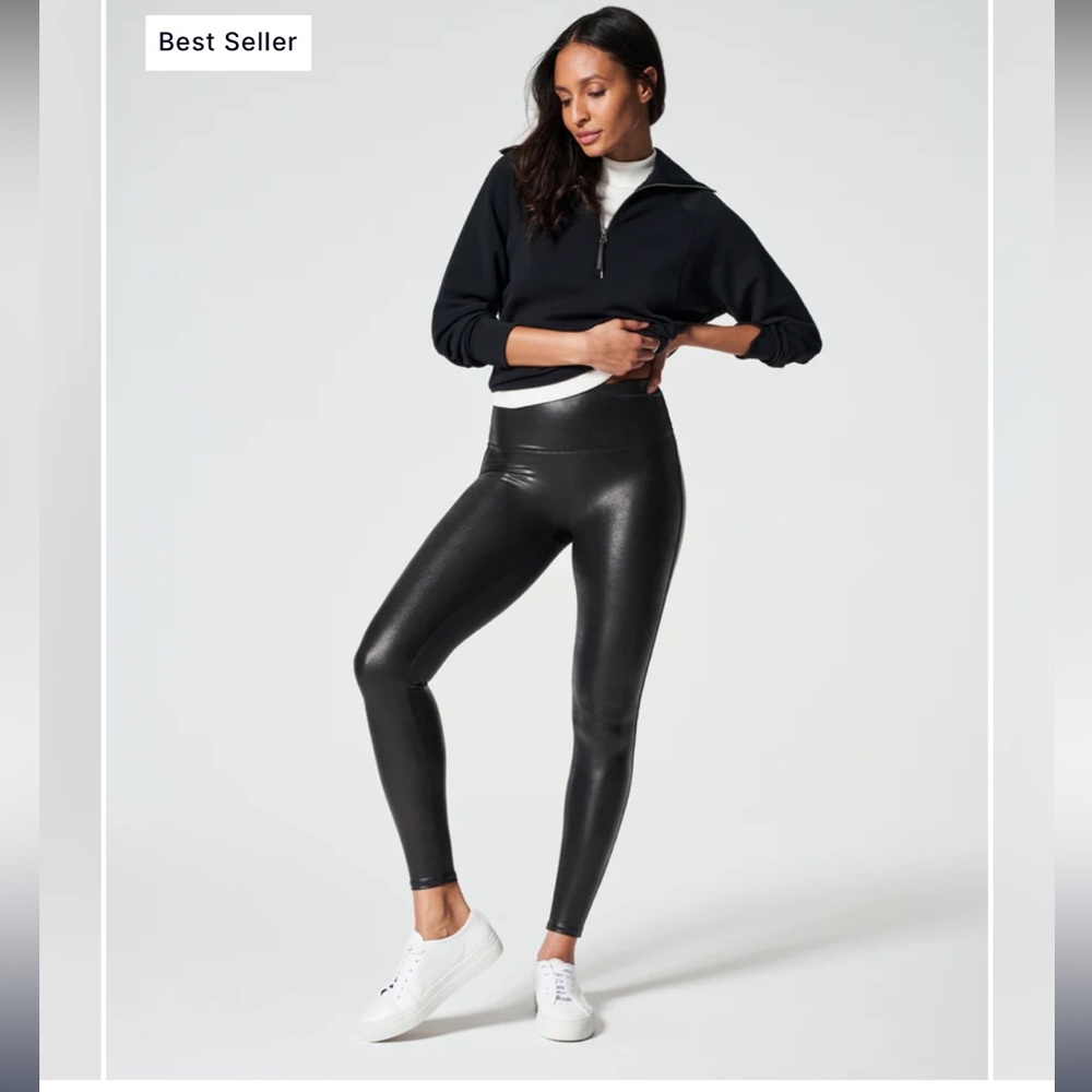 SPANX Shiny Black Leggings